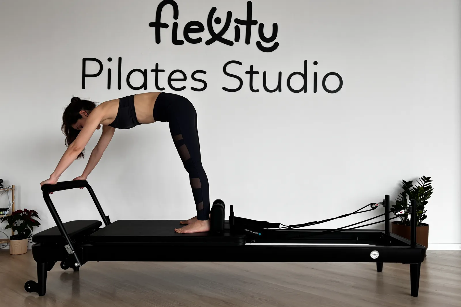 Pilates reformer machine in a studio